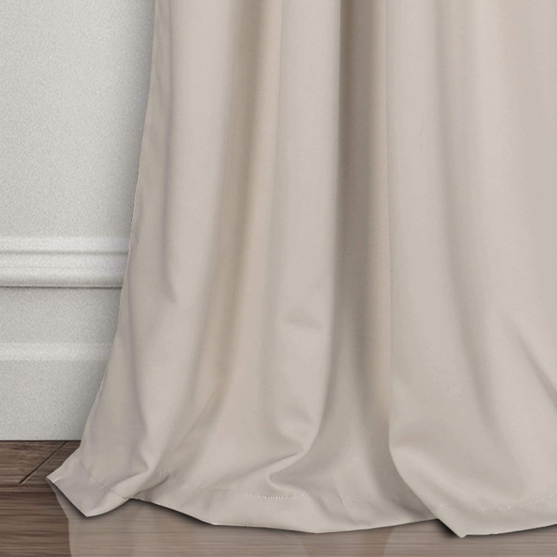 Lush Decor Insulated Grommet Blackout Window Curtain Panels, Pair, 52" W x 120" L, Wheat - Classic Modern Design - 120 Inch Curtains - Extra Long Curtains For Living Room, Bedroom, Or Dining Room - Image 5